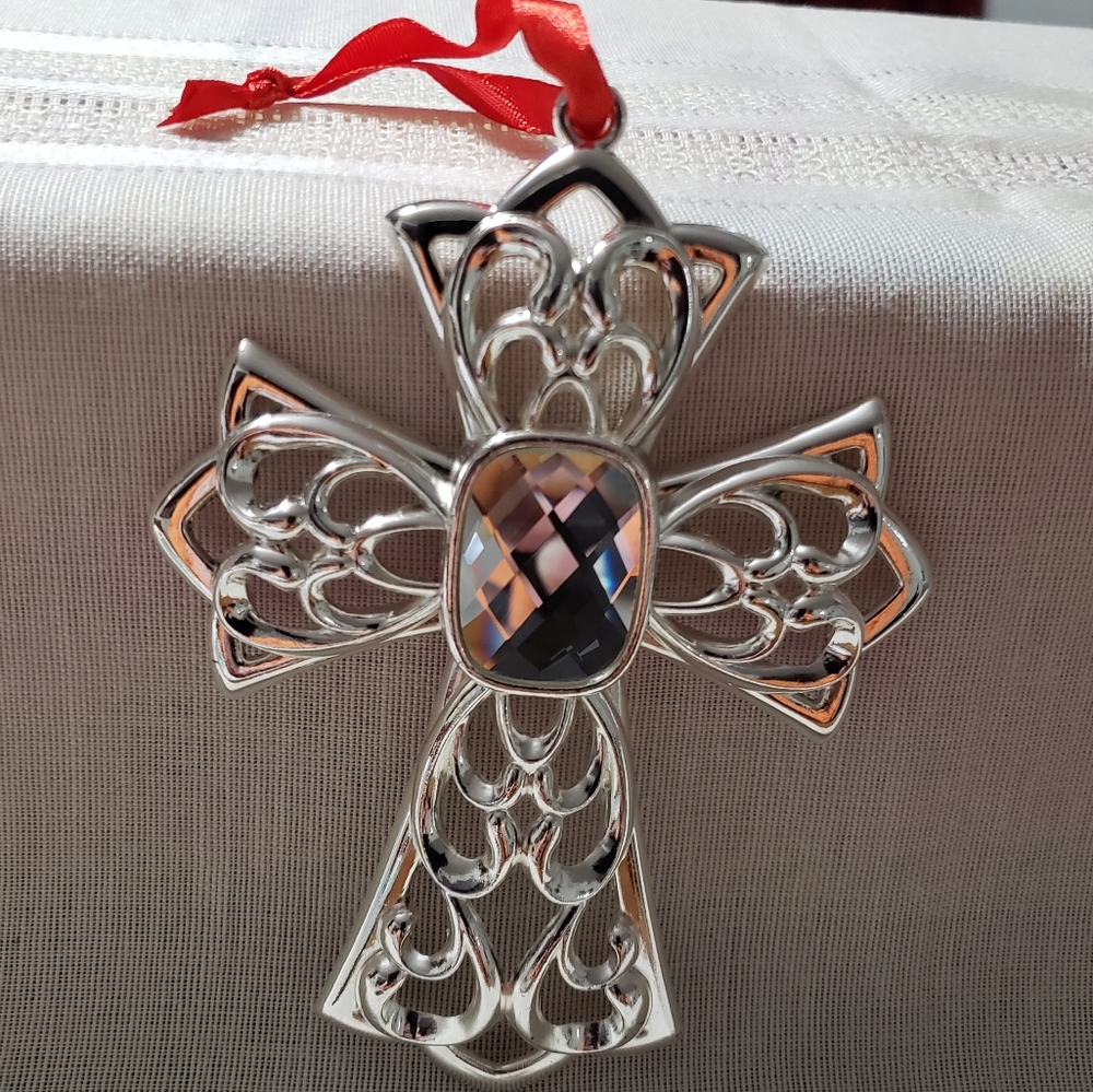 Vintage Lenox Bejeweled Cross Ornament